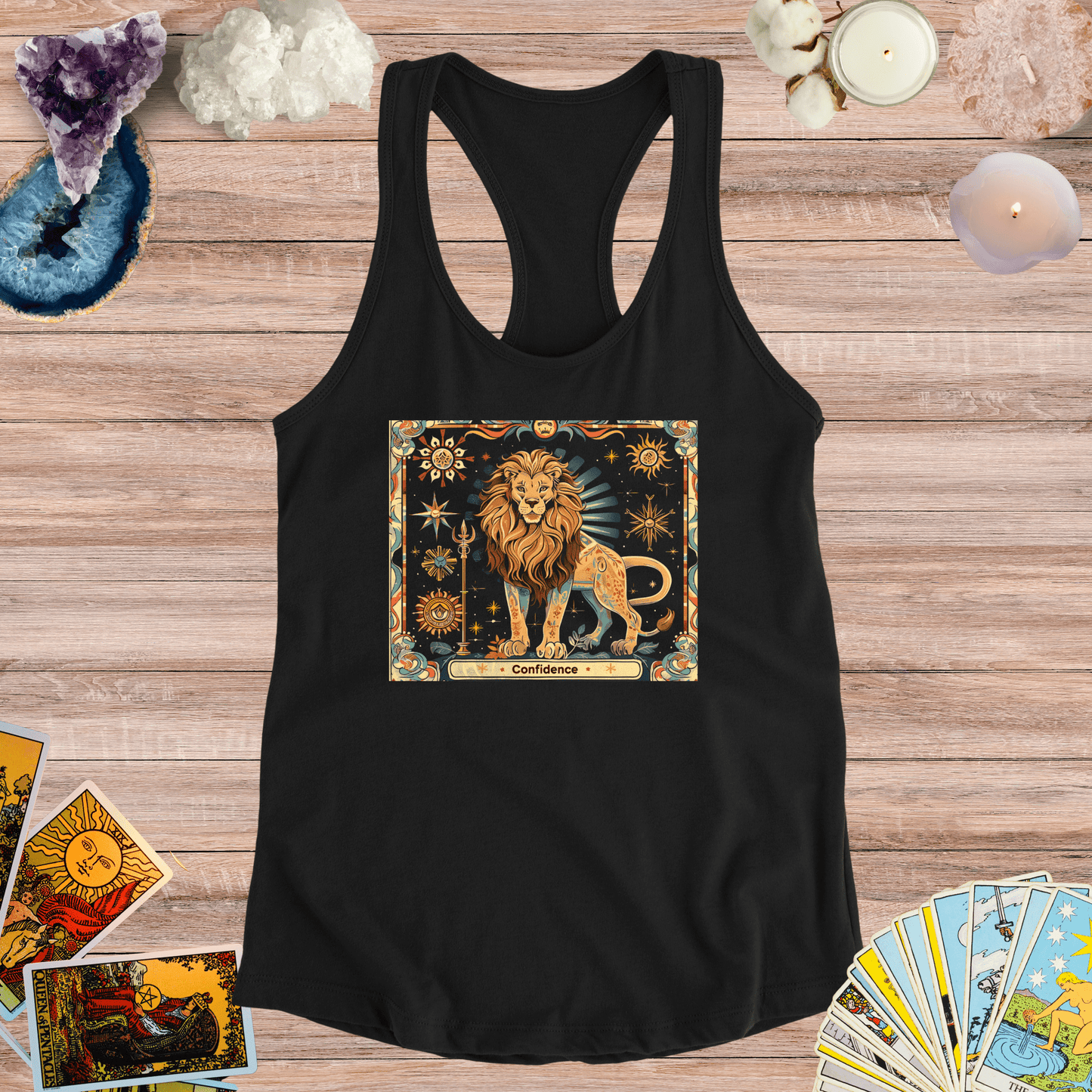 Tank Top XS / Solid Black Confidence Leo Racerback Tank