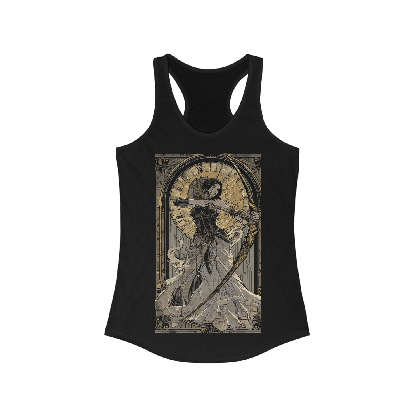 Tank Top XS / Solid Black Galactic Journey Sagittarius Racerback Tank: Explore the Stars in Style