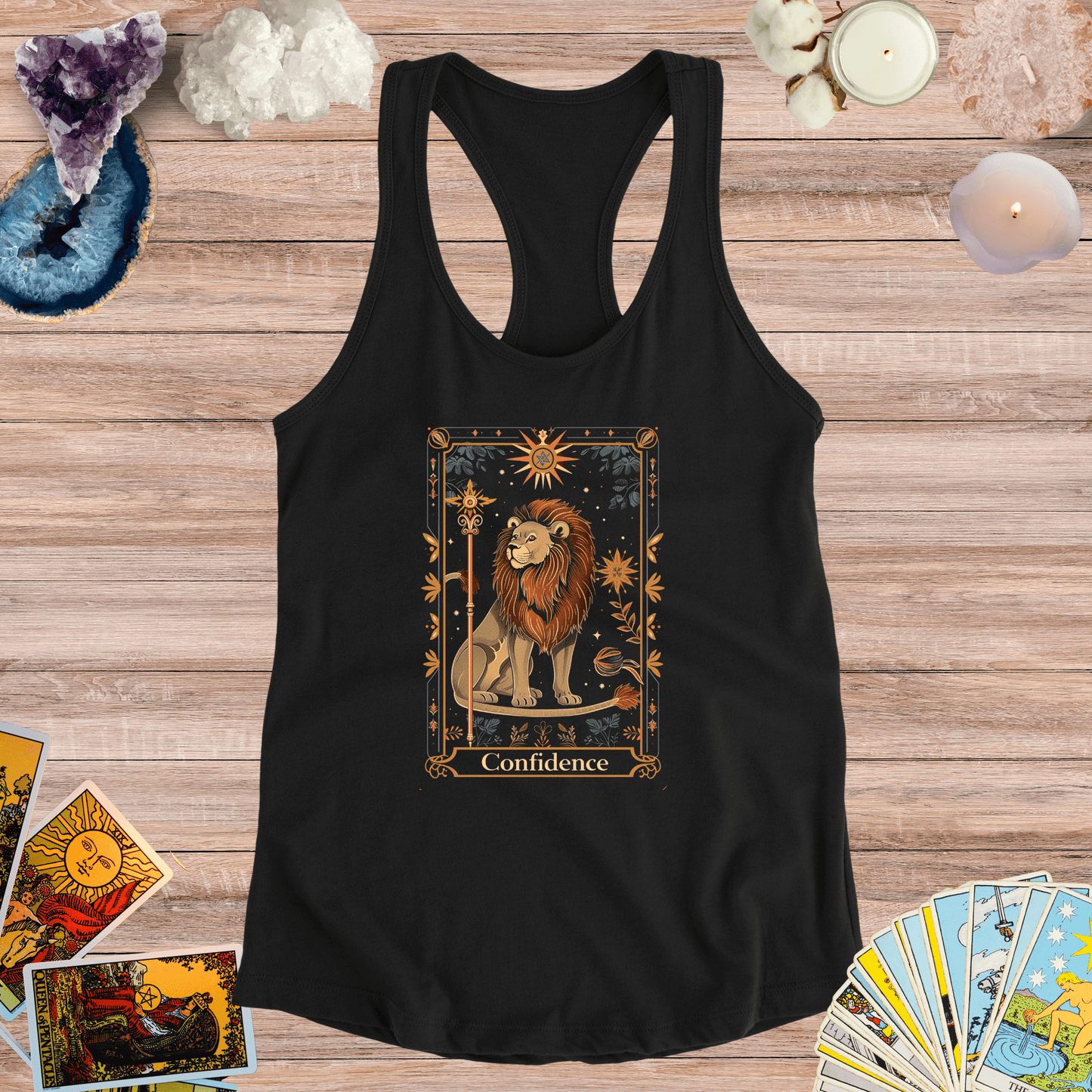 Tank Top XS / Solid Black Majestic Confidence Leo Racerback Tank