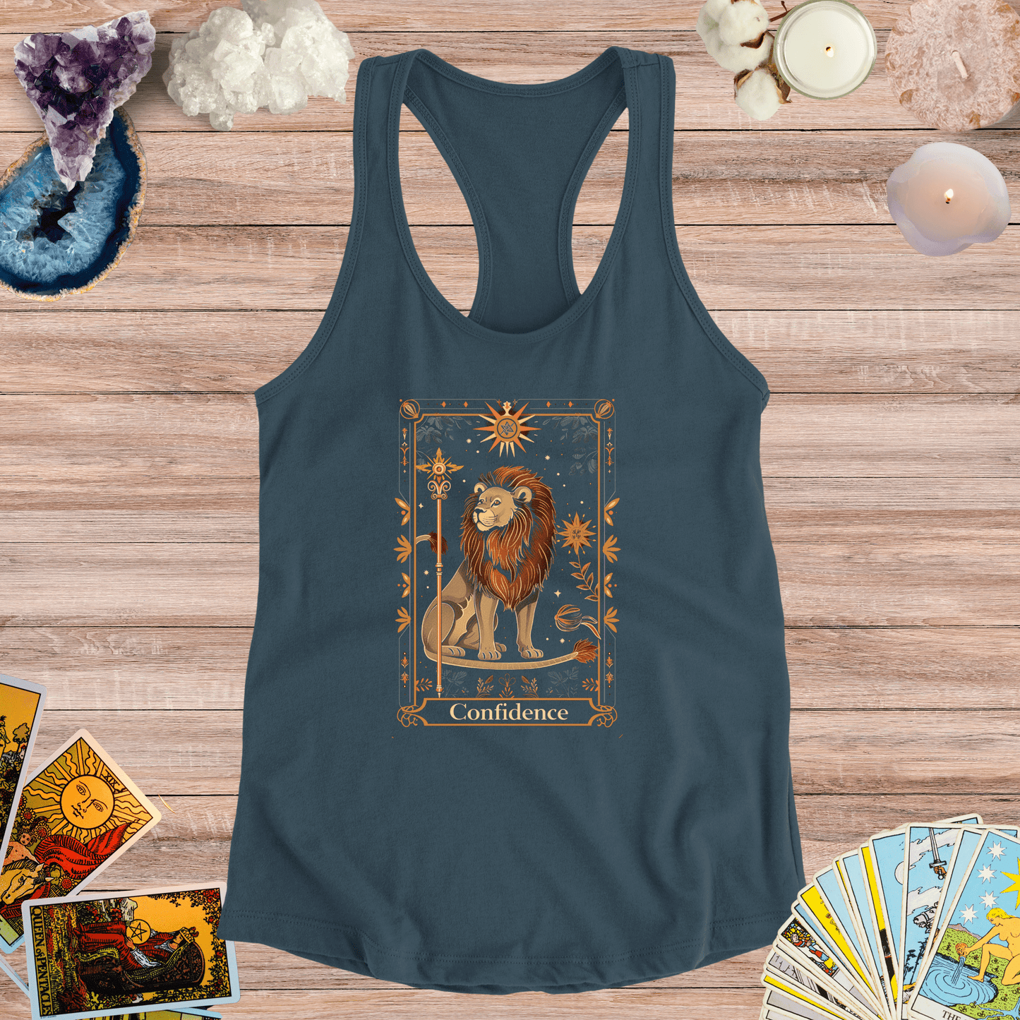 Tank Top XS / Solid Midnight Navy Majestic Confidence Leo Racerback Tank