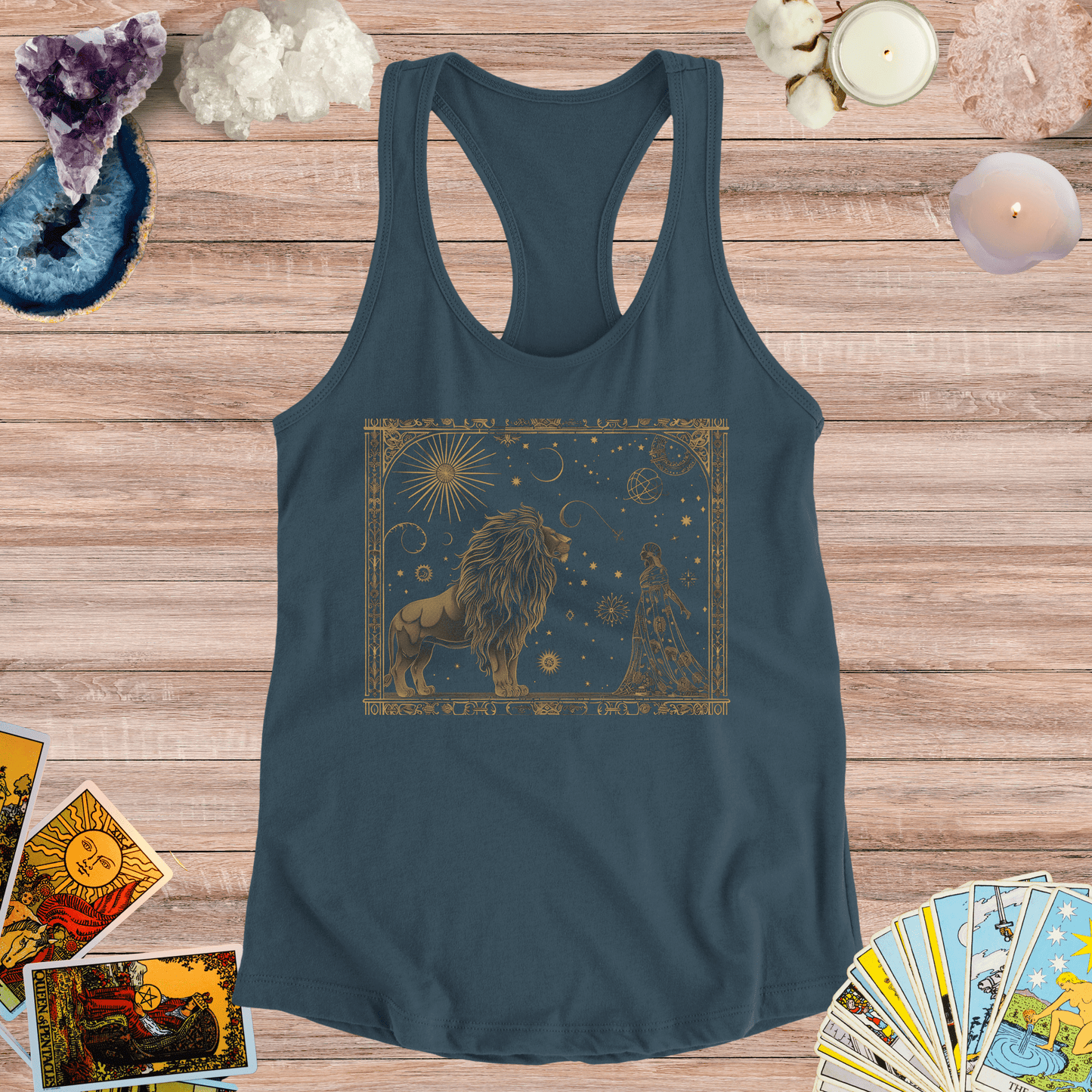 Tank Top XS / Solid Midnight Navy Majestic Leo Racerback Tank