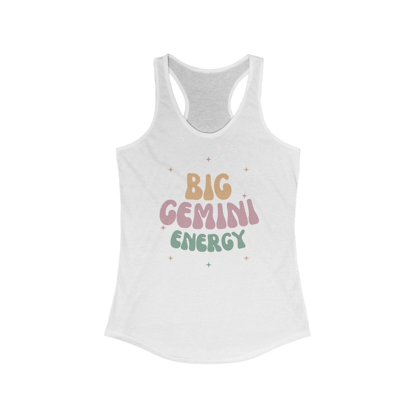 Tank Top XS / Solid White Big Gemini Energy Racerback Tank