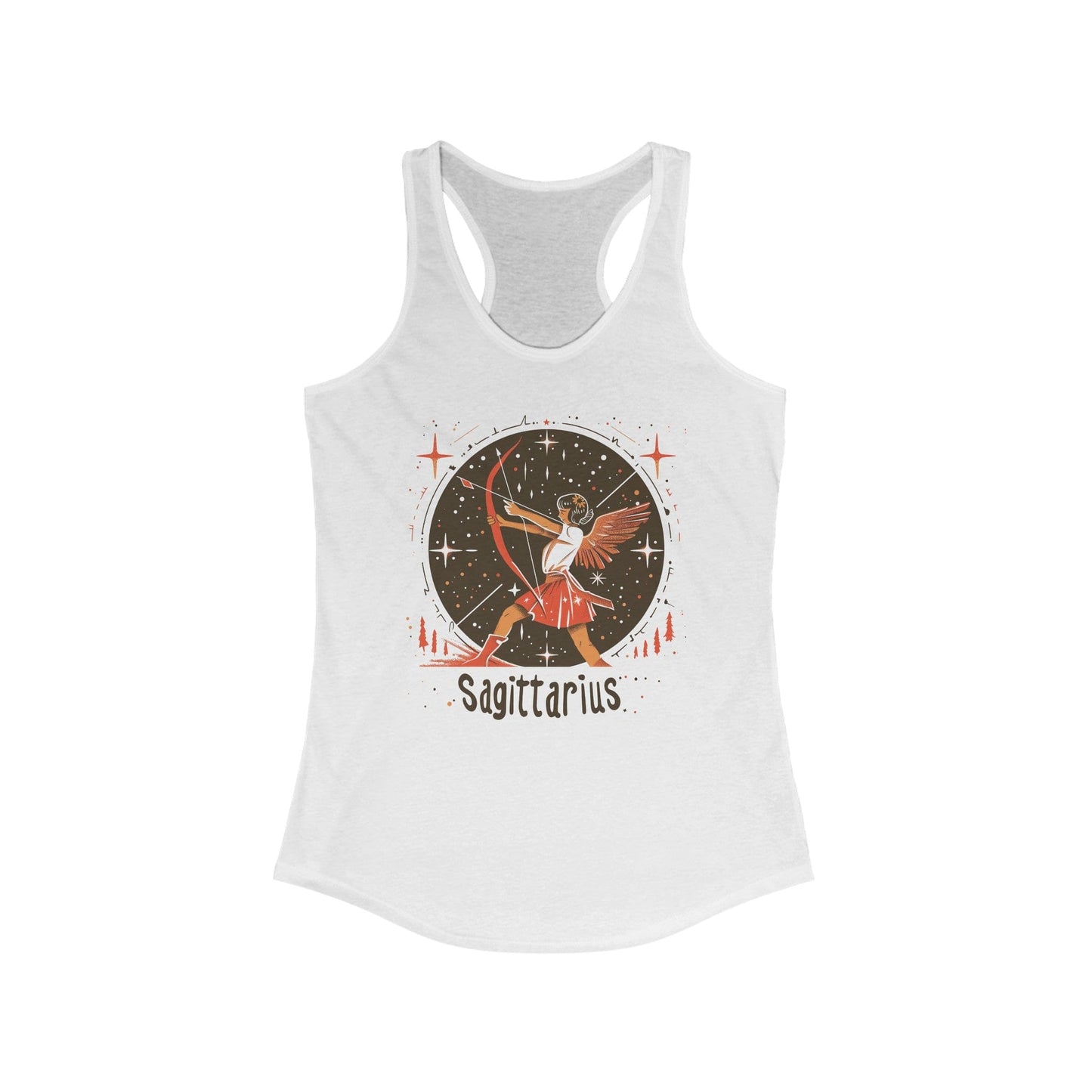 Tank Top XS / Solid White Stellar Archer Sagittarius Racerback Tank: Aim High, Dream Big