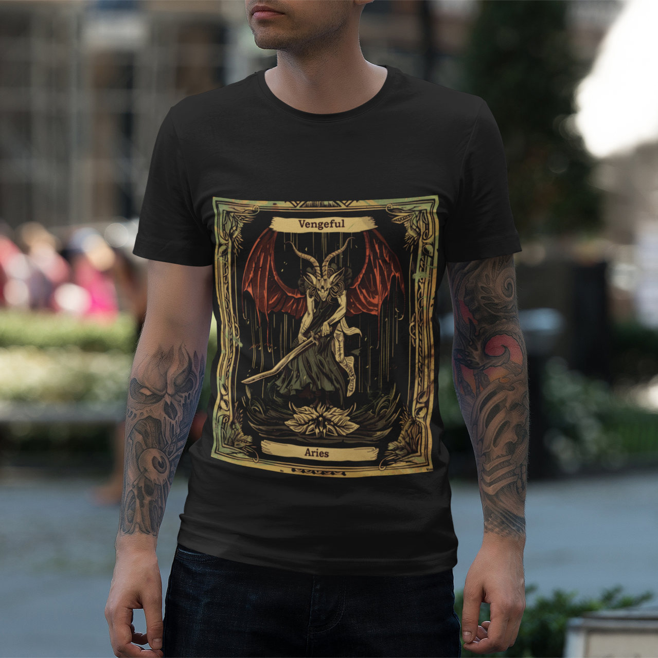 Vengeful Aries Tarot Card T-Shirt - Halloween Limited Edition