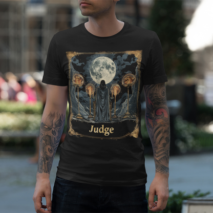 Libra Judge - Moonlit Tarot Card T-Shirt