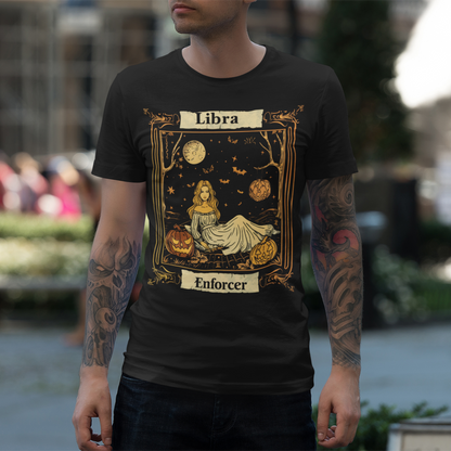 Libra Enforcer - Halloween Tarot Card T-Shirt - Halloween Limited Edition