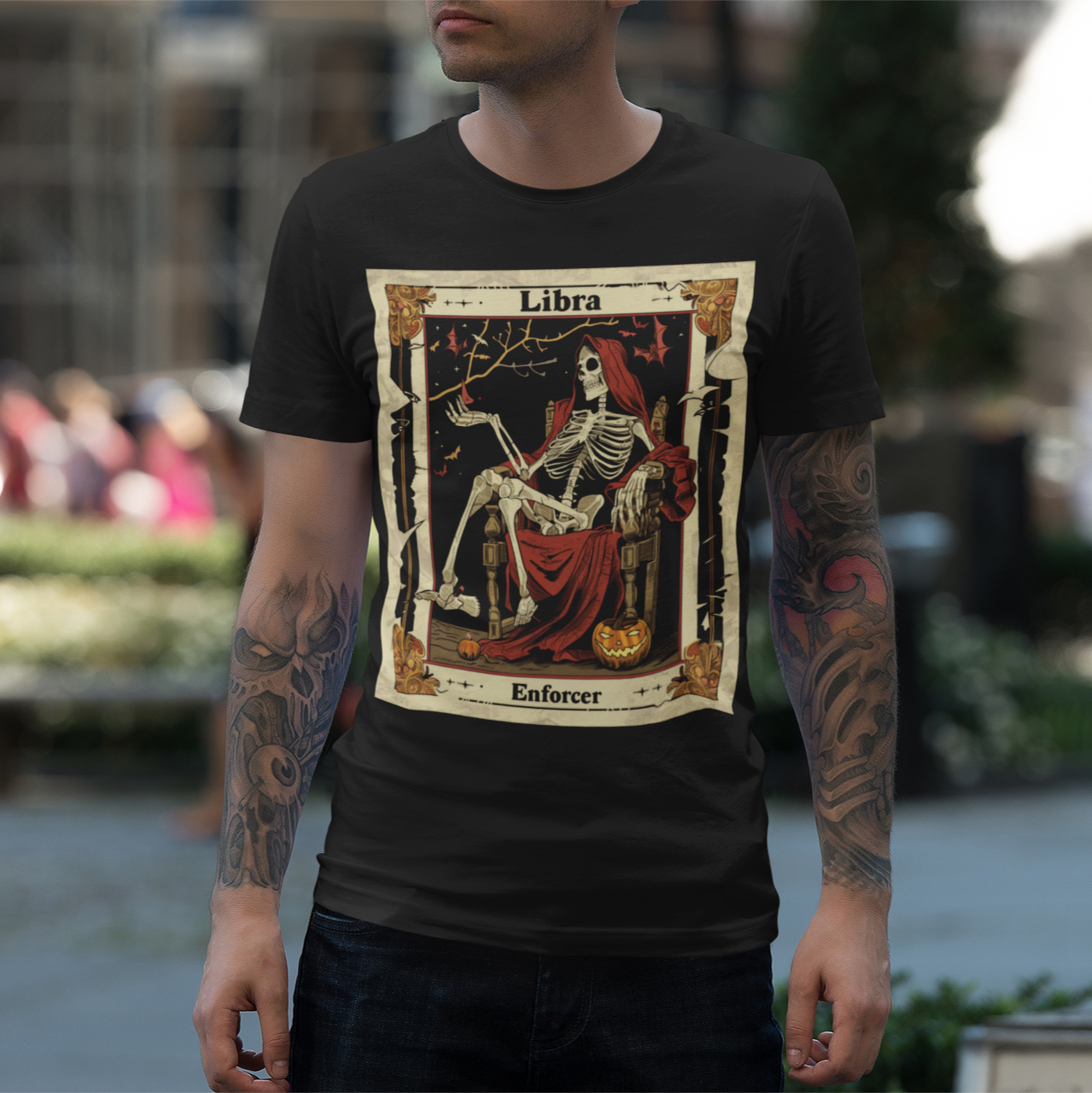 Libra Enforcer - Tarot Card T-Shirt - Halloween Limited Edition