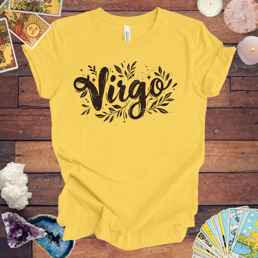 Ink Splattered Virtue Virgo TShirt: Artistic Precision